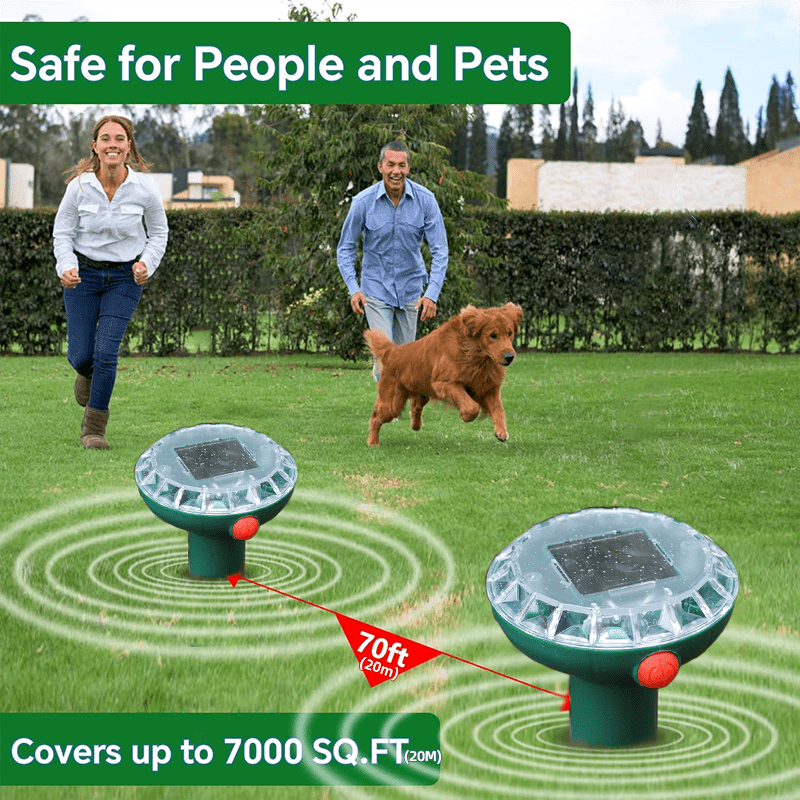 4Pcs, Mole Repellent Solar Powered 4 Pack, Snake Vole Repellent Outdoor, Gopher Repellent Soundwave technology Solar Powered for Lawn Garden, Sonic Mole Spikes, Get Rid of Moles Groundhog Chipmunk Repellent