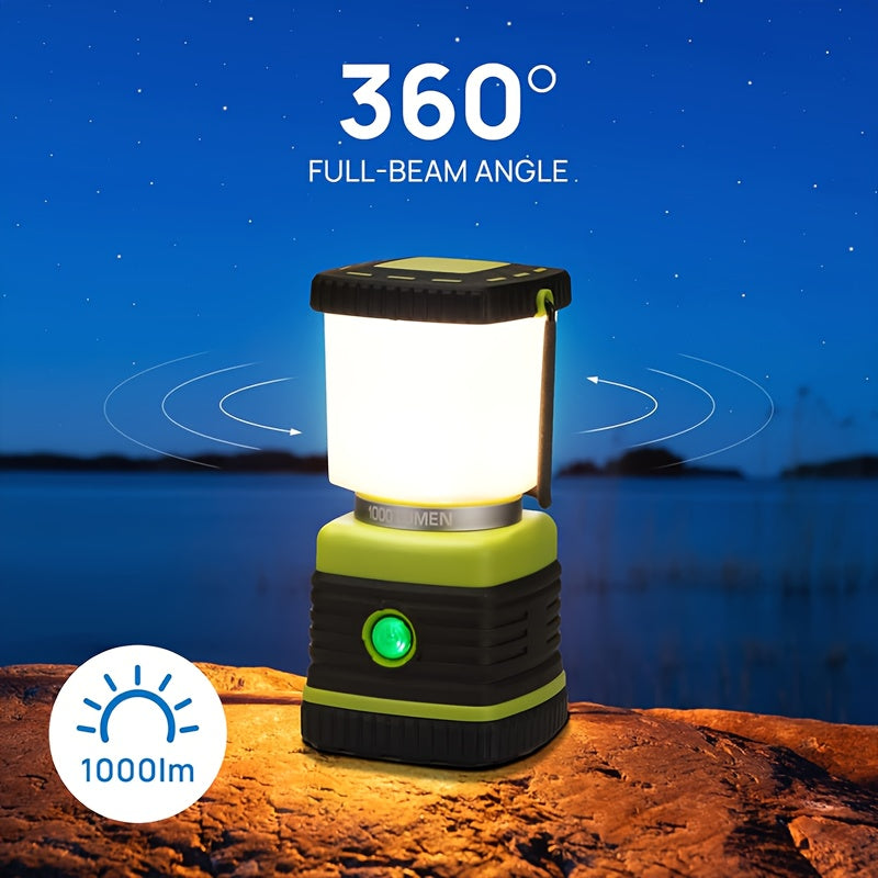 LED Camping Lantern, Battery Powered Camping Lights, 1000LM, 4 Light Modes,Tent Lights, Portable Flashlight for Power Outages, Emergency, Hurricane, Hiking