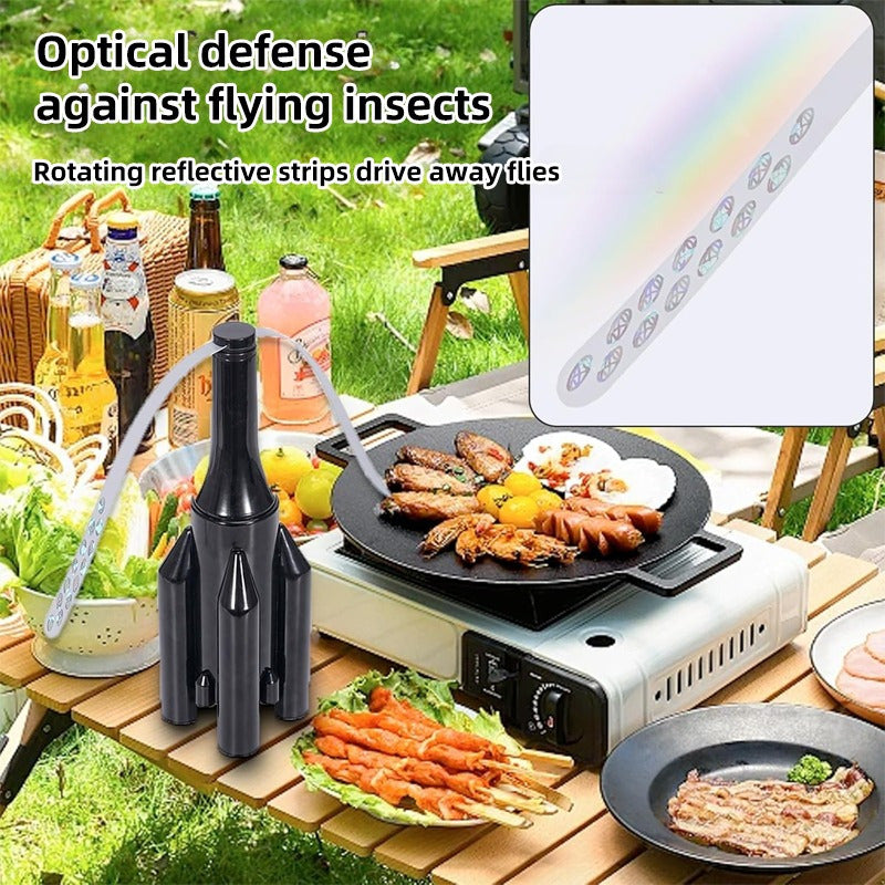 1Pc, Fly Fans for Tables, Fly Fan Outdoor Indoor Keep Flies Away, Table Top Fly Fan Fly Spinner with Holographic Blades, Fly Deterrent for Picnic, Restaurant, Party, Home, BBQ