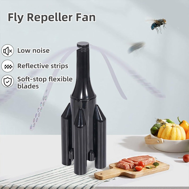 1Pc, Fly Fans for Tables, Fly Fan Outdoor Indoor Keep Flies Away, Table Top Fly Fan Fly Spinner with Holographic Blades, Fly Deterrent for Picnic, Restaurant, Party, Home, BBQ