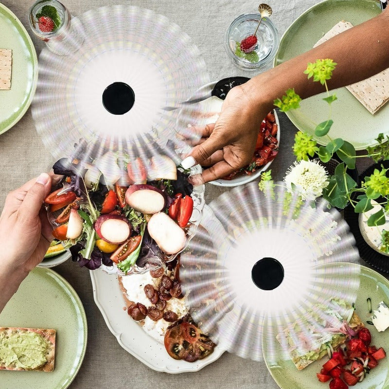 4Pcs, Fly Swatter Fan for Outside or Inside Meal, Picnic Fan for Table Use, Fly Repellent Fan Outdoor Indoor Keep Flies Away, Fly Fans for Tables, Barbeque, Events, Picnic, Party, Restaurant and Kitchen, Battery Operated Food Spinning Fan