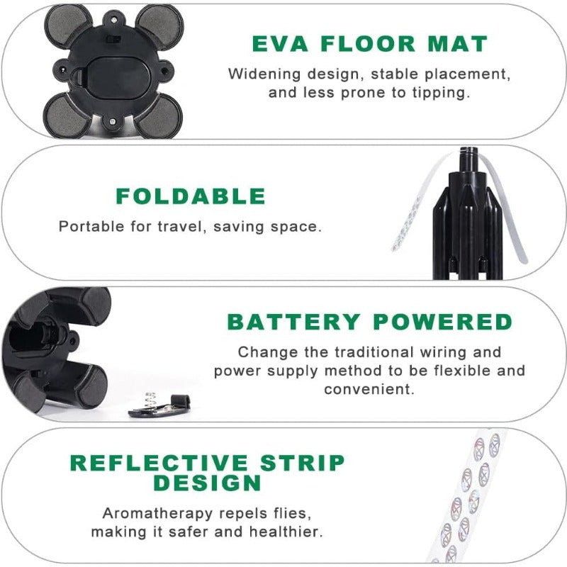 1Pc, Fly Fans for Tables, Fly Fan Outdoor Indoor Keep Flies Away, Table Top Fly Fan Fly Spinner with Holographic Blades, Fly Deterrent for Picnic, Restaurant, Party, Home, BBQ