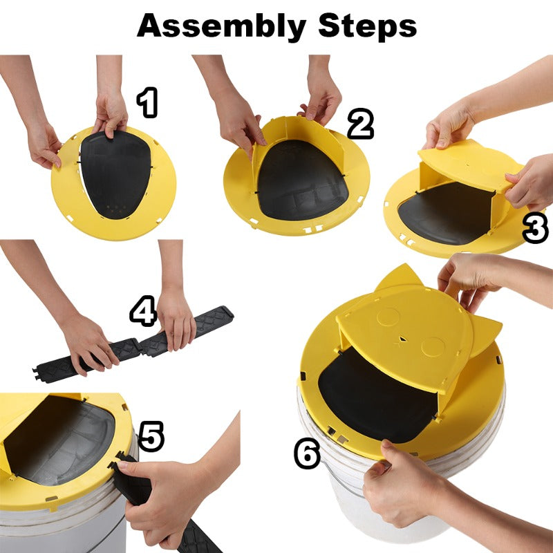 4pc, Mouse Trap Bucket, Mouse Traps Indoor for Home, Multi, Catch, Auto, Reset, Humane or Lethal Rat Trap, ABS Material, 5 Gallon Bucket Compatible, Reusable Bucket Lid Rat Traps Indoor Outdoor, Mouse Catching Tool