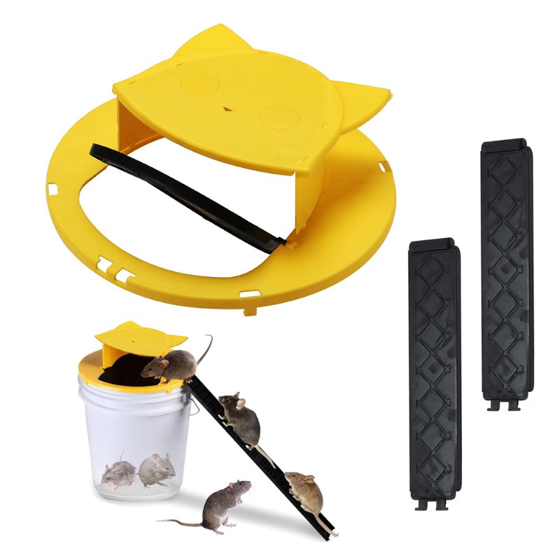 4pc, Mouse Trap Bucket, Mouse Traps Indoor for Home, Multi, Catch, Auto, Reset, Humane or Lethal Rat Trap, ABS Material, 5 Gallon Bucket Compatible, Reusable Bucket Lid Rat Traps Indoor Outdoor, Mouse Catching Tool
