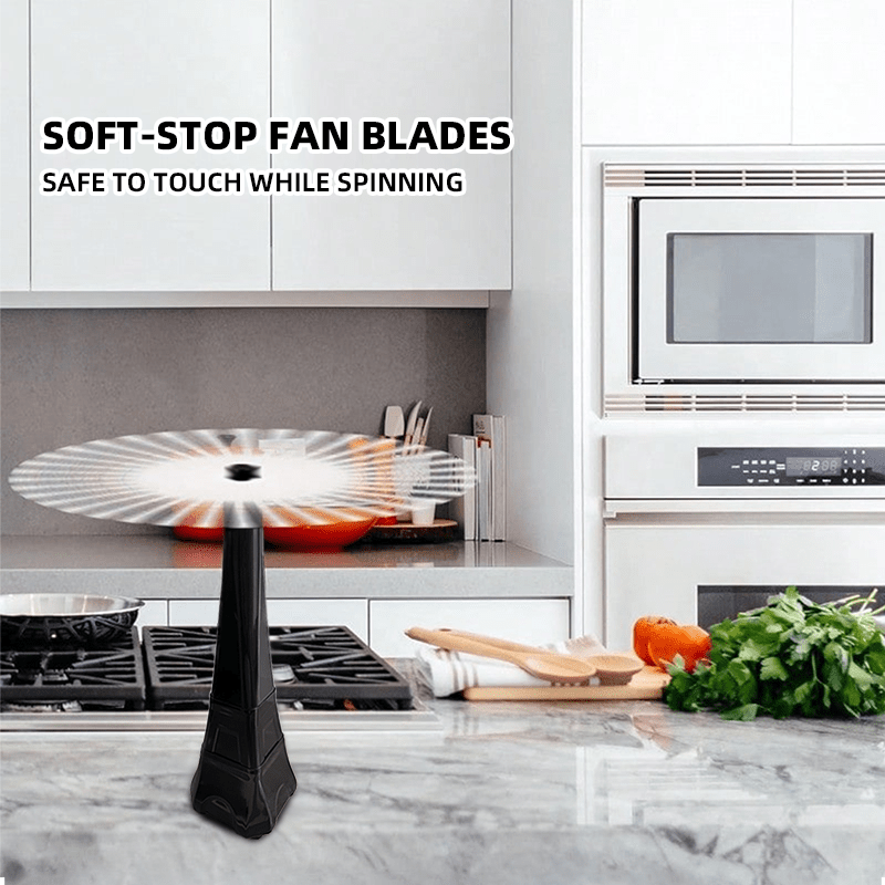 4Pcs, Fly Swatter Fan for Outside or Inside Meal, Picnic Fan for Table Use, Fly Repellent Fan Outdoor Indoor Keep Flies Away, Fly Fans for Tables, Barbeque, Events, Picnic, Party, Restaurant and Kitchen, Battery Operated Food Spinning Fan